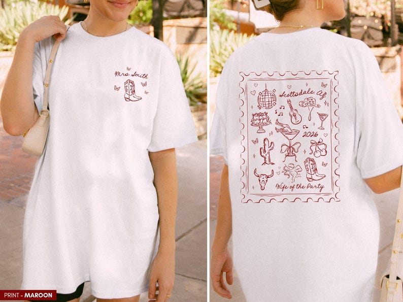 Custom Cowgirl Disco Comfort Colors® T-Shirt, Desert Bachelorette Party Shirt, Girls Trip & Birthday Gift