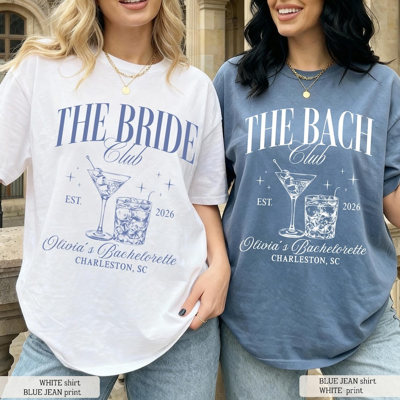The Bride Club Bach Club Bachelorette Shirt, Custom Bachelorette Party Tee, Bridal Crew Shirts, Luxury Bachelorette Weekend Gift