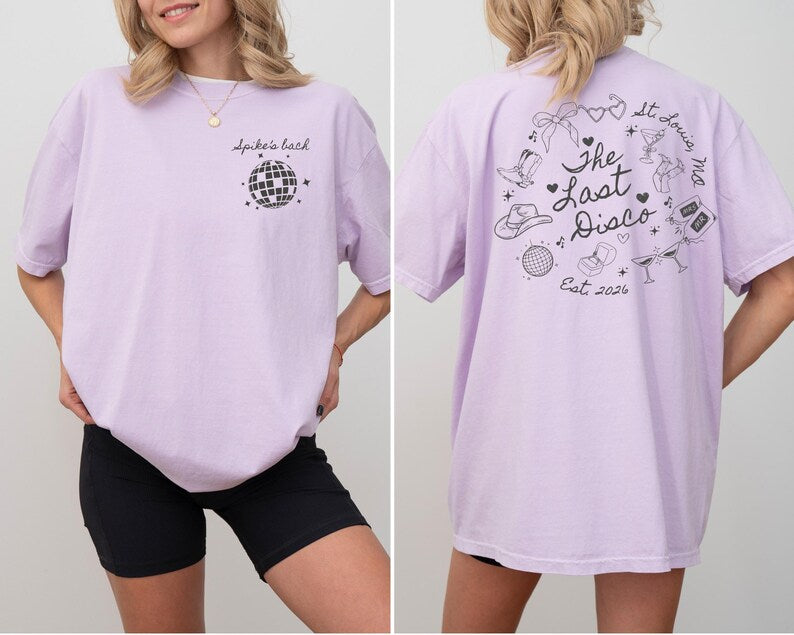Last Disco Bachelorette Shirt Custom Disco Bride Tee Retro Bach Party Top Personalized Bride To Be Gift Disco Theme Celebration Tshirts