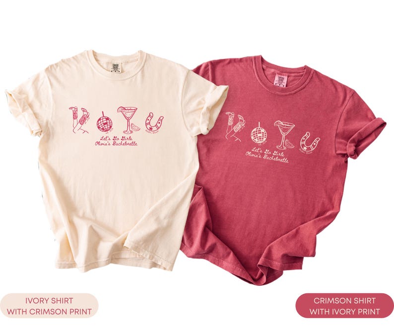 Comfort Colors© Custom Western Lets Go Girls Bachelorette Shirt Cowgirl Bridal Party TShirt Nashville Bride Bach T-Shirt
