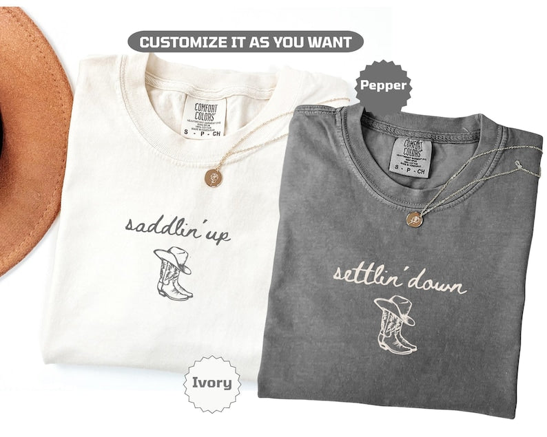 Saddlin Up Settlin Down Bachelorette Shirts Western Bride Bach Party Matching Cowgirl Last Rodeo Bridal Weekend Tee Cowgirl Bridal Party