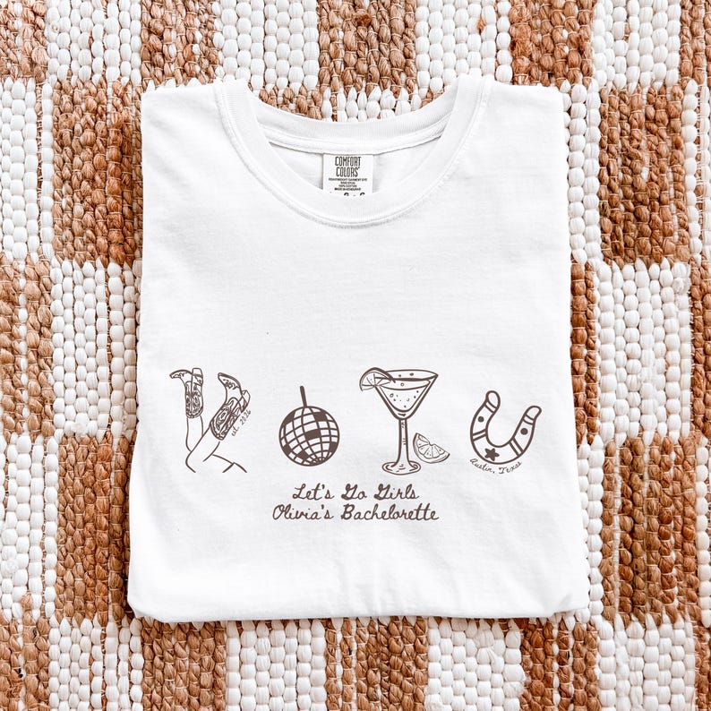 Comfort Colors© Custom Western Lets Go Girls Bachelorette Shirt Cowgirl Bridal Party TShirt Nashville Bride Bach T-Shirt