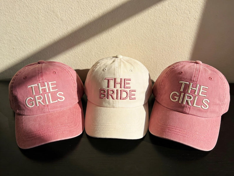 Personalized Bride Squad Hat, Custom Bachelorette Party Baseball Cap, Bridal Shower Gift for Bridesmaids