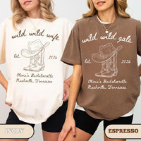 Custom Wild Wild Wife Bachelorette Comfort Colors Shirt, Nashville Bach Tshirts, Last Rodeo Bridal Party Outfit, Personalized Girls Trip