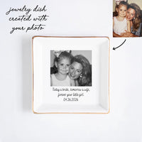 Custom Photo Mother of The Groom Jewelry Dish, Mother of The Bride Jewelry Plate, Jewelry Tray for Mom, Sentimental Wedding Day Gift Mom #P1