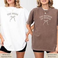 Custom Bachelorette Party Shirt, Bridal Party Shirts for Bride and Bridesmaids, Bach Crew Wedding Party Favor Gift, Coquette Bow Bride Shirt