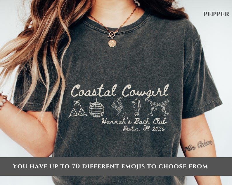 Coastal Cowgirl Bachelorette Shirt, Beach Bach Party Tee, Western Bridal Party Shirt, Cowgirl Bride Squad Gift, Custom Beach Bach Shirt