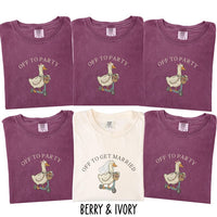 Funny Goose Bachelorette Shirt, Off to Party Bride Tee, Comfort Colors Bach Club, Bridal Party Girls Trip Shirt, Wedding Weekend
