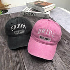 Custom Bride and Groom Est 2026 Embroidered Hat Set, Mr and Mrs Hat, Bride & Groom Matching Hats, Wedding Couple Caps