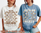 Custom Western Bachelorette Party Comfort Colors let's go girls Shirt matching Cowboy Shirt for Bach Trip Last Rodeo Country Bachelorette