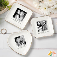 Custom Besties Photo Jewelry Dish, Maid of Honor Trinket Tray, Sister Keepsake, Bridal Gift