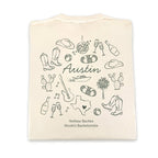 Austin Bachelorette Doodle Icons Unisex Comfort Colors® T-Shirt, Girls Trip Tee, Two-Sided Design