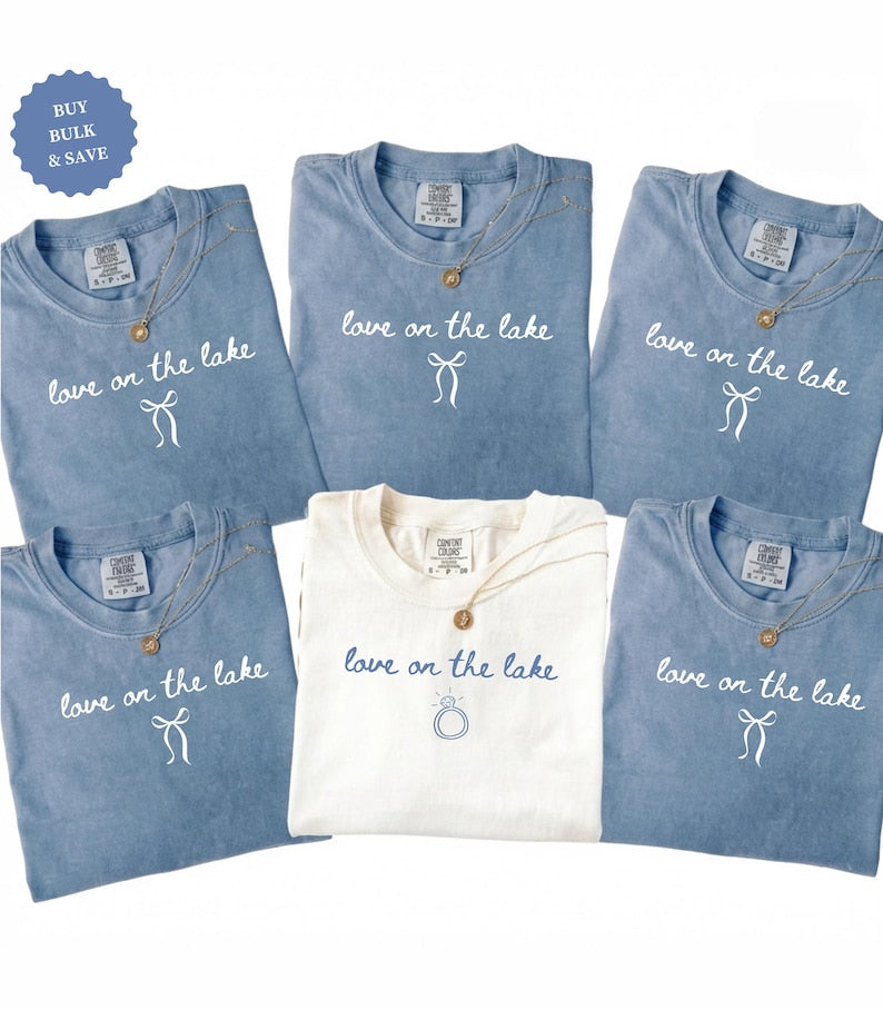 Love on The Lake Bachelorette Shirts Custom Lake Bachelorette Party TShirt Camping Bachelorette Wedding Mountain Bachelorette Lake Trip