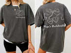 Bow Bachelorette Shirt, Coquette Bridal Party Tee, Heart Locket Bride T-Shirt, Future Mrs Shirt, Minimalist Bridesmaid Gift