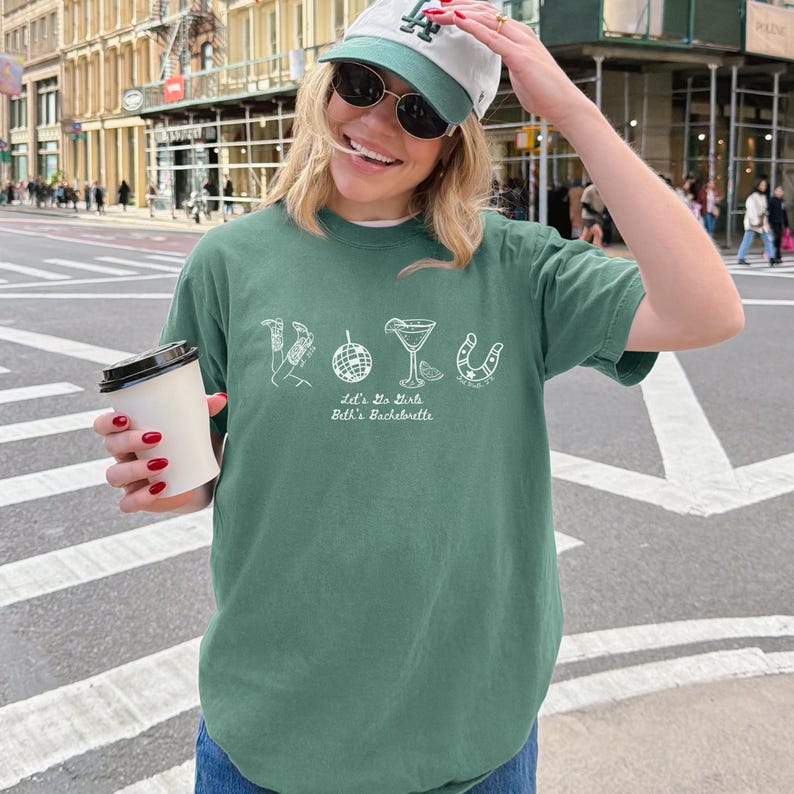 Comfort Colors© Custom Western Lets Go Girls Bachelorette Shirt Cowgirl Bridal Party TShirt Nashville Bride Bach T-Shirt