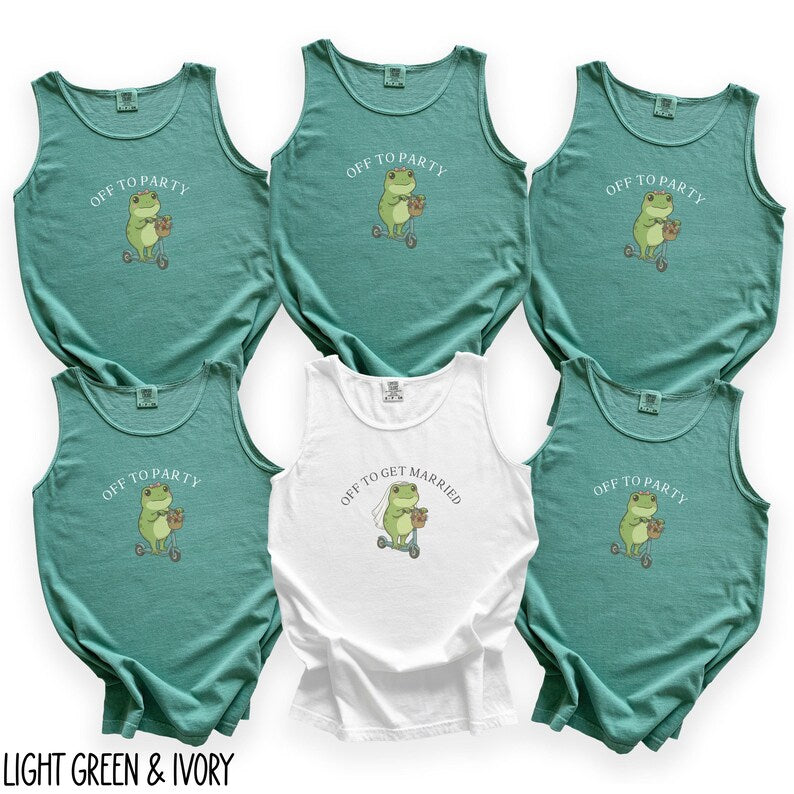 Funny Frog Bachelorette Shirt, Off to Party Bride Tee, Comfort Colors Bach Club, Bridal Party Shirt, Wedding Weekend