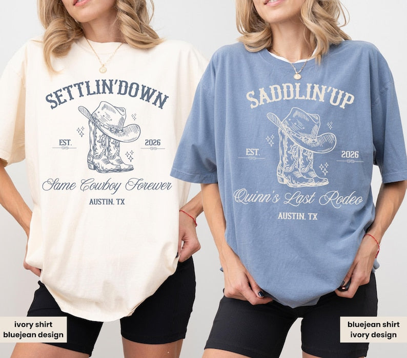 Last Rodeo Bachelorette Shirt, Personalized Location Western Bridal Party Shirt, Custom Western Bachelorette Shirt, Western Bride Shirt