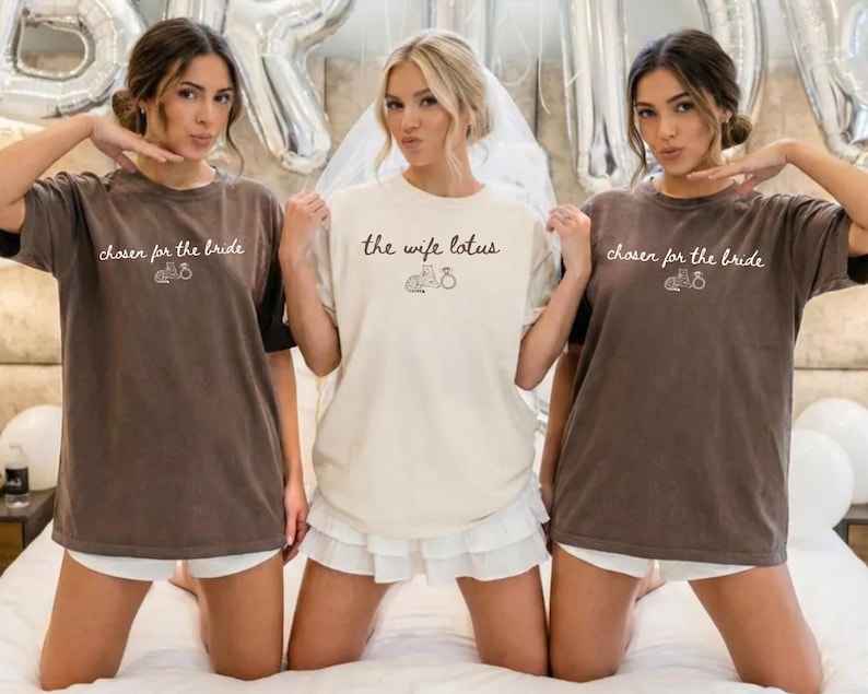 The Wife Lotus Destination Bachelorette Shirts Tropical Bridal Trip Bride Squad Matching Resort Bach Weekend Chosen for the Bride Tee