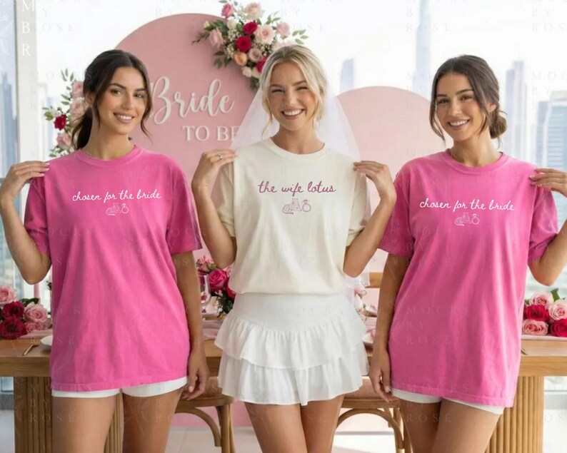 The Wife Lotus Destination Bachelorette Shirts Tropical Bridal Trip Bride Squad Matching Resort Bach Weekend Chosen for the Bride Tee