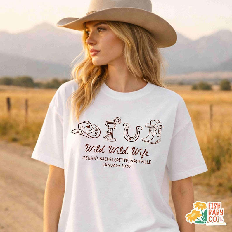 Wild Wild Wife Cowgirl Bachelorette Shirts, Custom Nashville Bachelorette Party Shirts, Rodeo Bridal Party Shirt, Bridesmaid Gifts