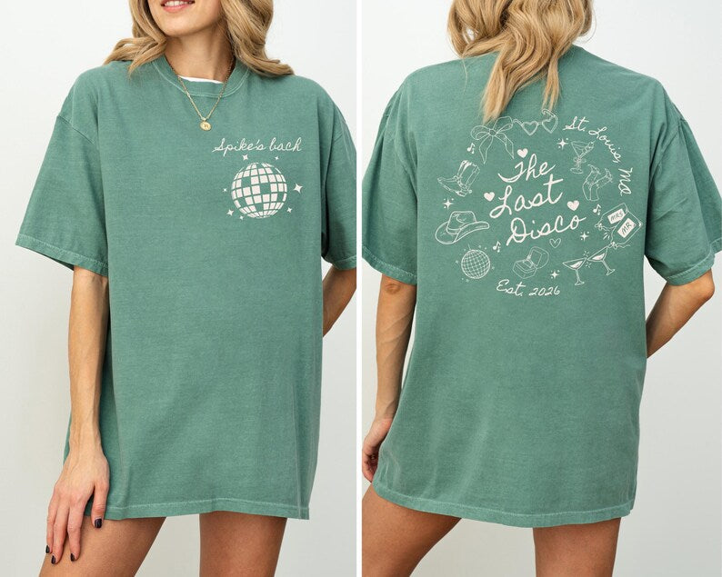Last Disco Bachelorette Shirt Custom Disco Bride Tee Retro Bach Party Top Personalized Bride To Be Gift Disco Theme Celebration Tshirts