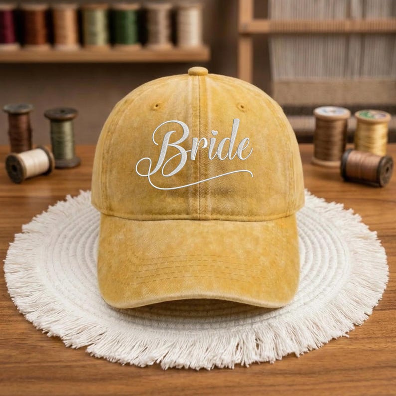 Embroidered Bride Baseball Cap, Washed Cotton Dad Hat, Bachelorette Party Gift