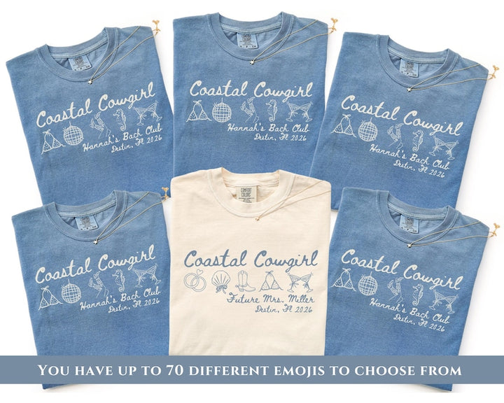 Coastal Cowgirl Bachelorette Shirt, Beach Bach Party Tee, Western Bridal Party Shirt, Cowgirl Bride Squad Gift, Custom Beach Bach Shirt