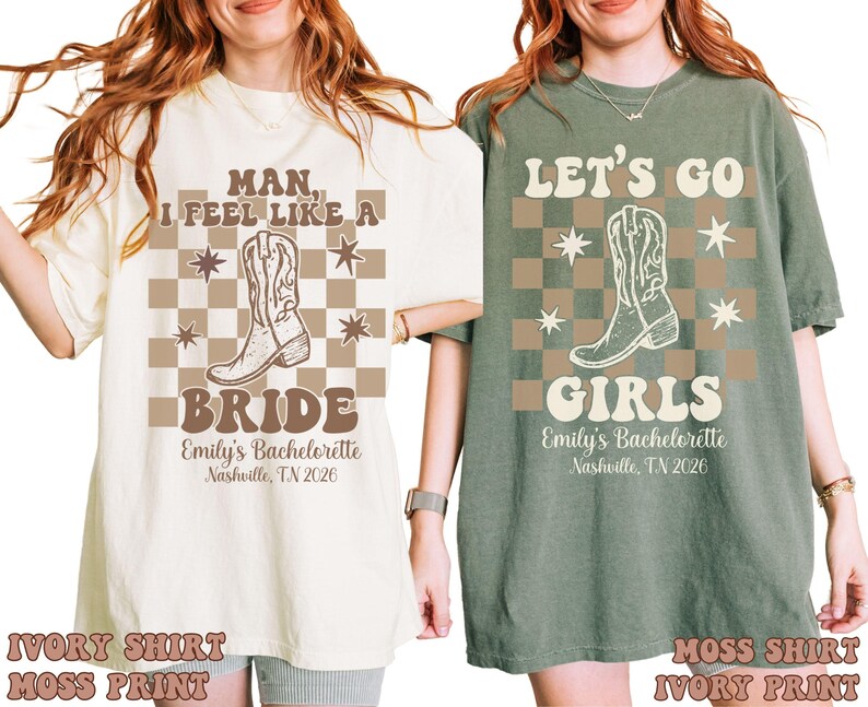 Custom Western Bachelorette Party Comfort Colors let's go girls Shirt matching Cowboy Shirt for Bach Trip Last Rodeo Country Bachelorette