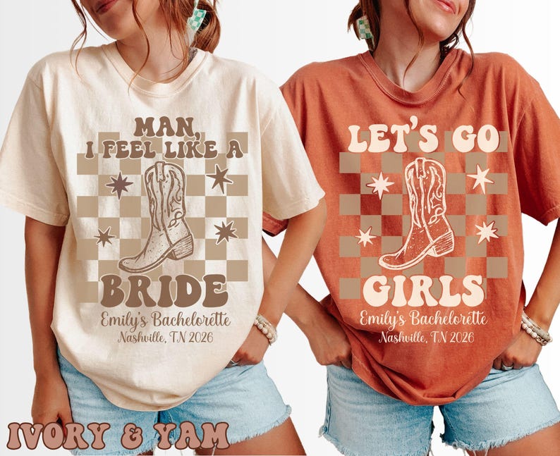 Custom Western Bachelorette Party Comfort Colors let's go girls Shirt matching Cowboy Shirt for Bach Trip Last Rodeo Country Bachelorette