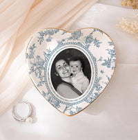 Mother of the Bride Gift, Toile De Jouy Trinket Tray, Custom Mother Photo Ring Dish, Mother of the Bride Wedding Day Gift from Daughter