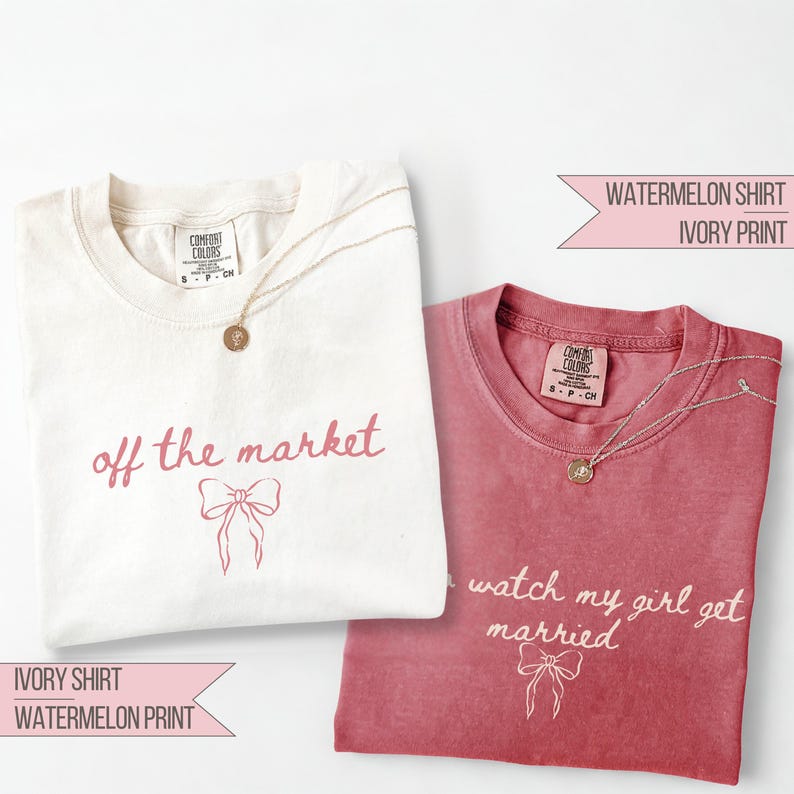 Coquette Bow Bachelorette Shirts Comfort Colors Off The Market Custom Bridal Party Group Tee