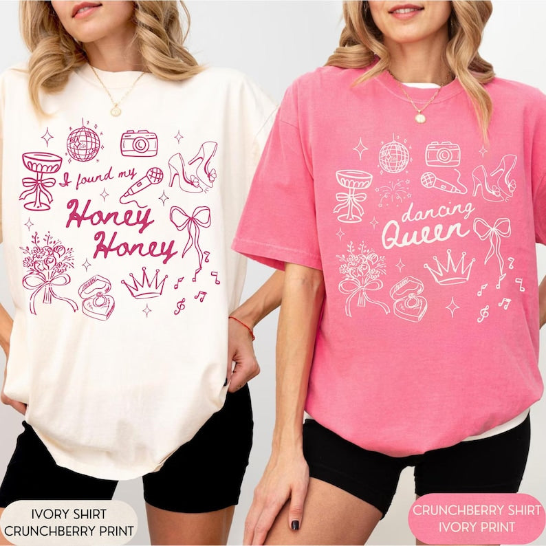 Last Disco Bachelorette Shirt, Mamma Mia Honey Honey Comfort Colors Tee, Dancing Queen Bride Squad Gift, Custom Girls Trip Bach