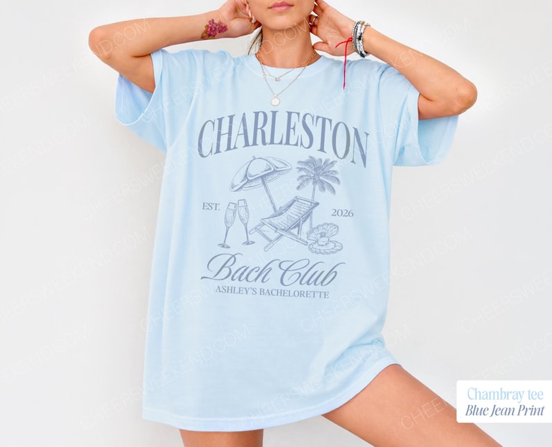 Charleston Bachelorette Shirt, Custom Bach Club Shirt, Custom Location Bachelorette Shirts, Personalized Girls Trip Shirt