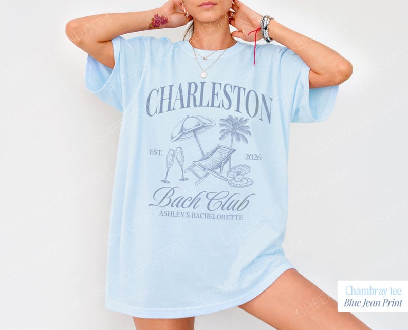 Charleston Bachelorette Shirt, Custom Bach Club Shirt, Custom Location Bachelorette Shirts, Personalized Girls Trip Shirt