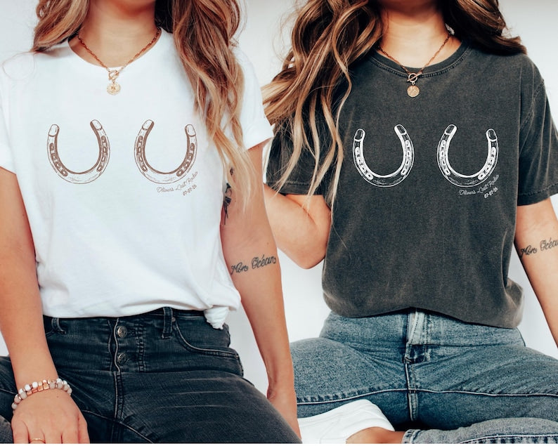Comfort Colors Horseshoe Bachelorette Shirt, Cowgirl Bride, Last Rodeo, Custom Western Bridal Party Tee, Texas Bach T-Shirt
