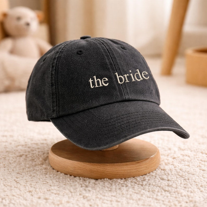 Embroidered The Bride and The Party Caps, Custom Bachelorette Party Hat, Team Bride Vintage Baseball Hat, Bridal Shower Gift, Bach Party Cap