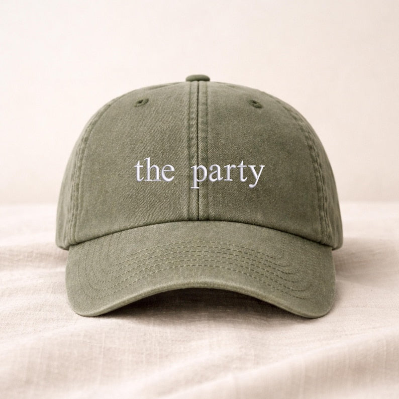 Embroidered The Bride and The Party Caps, Custom Bachelorette Party Hat, Team Bride Vintage Baseball Hat, Bridal Shower Gift, Bach Party Cap