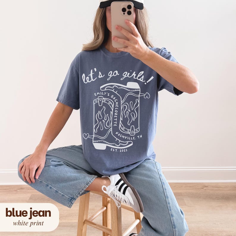 Let's Go Girls Bachelorette Party Shirts, Custom Last Rodeo Bach Comfort Colors Tee, Personalized Cowgirl Western Bach Merch