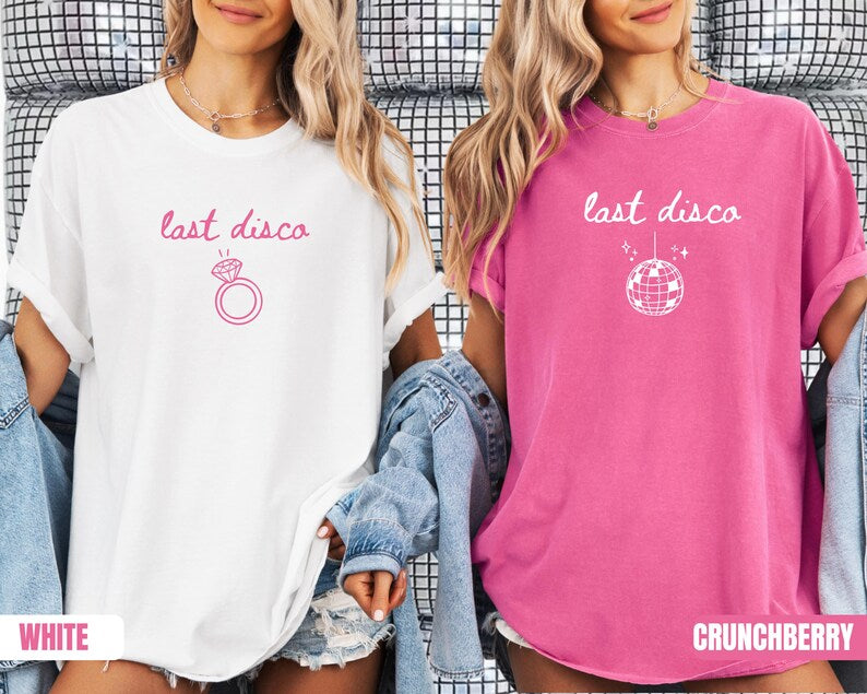 Last Disco Shirt Bachelorette Party Shirts Disco Bride tee Luxury Western Bach Cocktail Club Bridal Shower