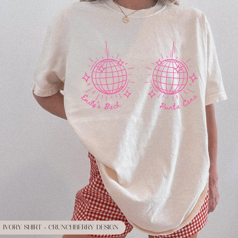Disco Bachelorette Party Shirts, Hippie Disco Favors, Disco Ball Bra Shirt, Brides Last Disco, Honey Disco Bride Bachelorette