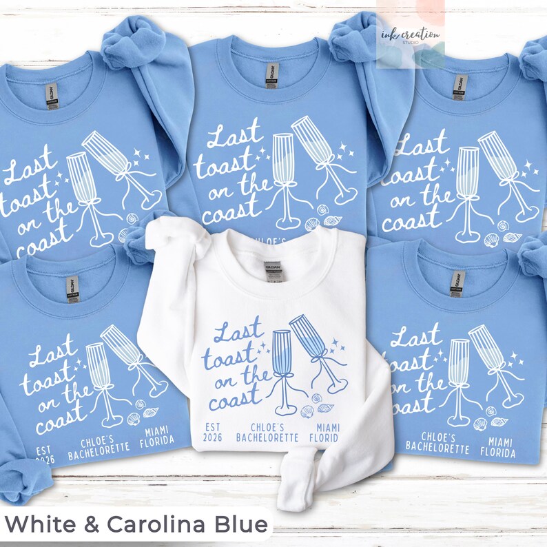 Last Toast on the Coast Shirt, Custom Beach Bachelorette Shirts, Personalized Bachelorette Shirts, Custom Location, Custom Bach Party Shirts