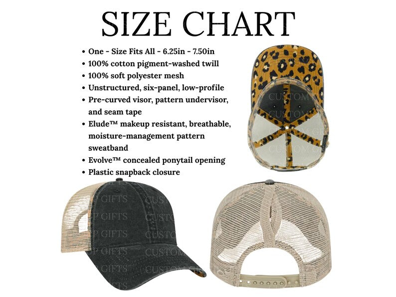 Custom Embroidered Wifey Wedding Date Gift for New Bride To-Be Text Mesh-Back Snapback Ponytail Retro Baseball Cap Vintage Style Trucker Hat