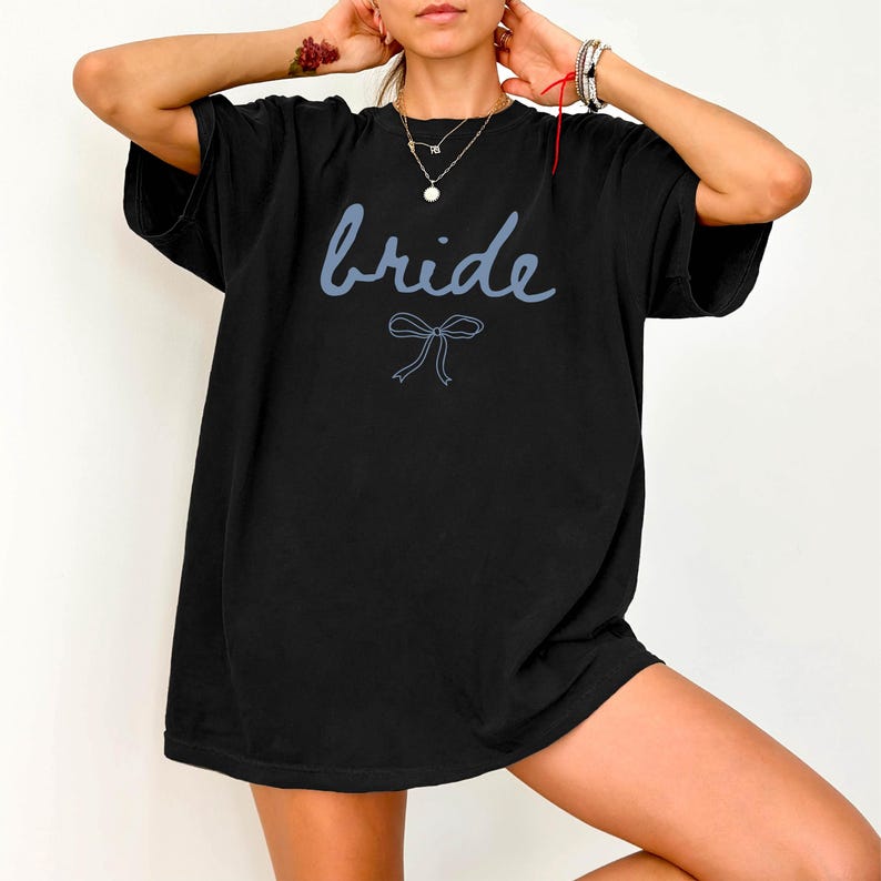 Coquette Bow Bride Shirt, Bachelorette Party Matching Tees, Bridesmaid Tee, Wedding Day Gift, Bridal Shower Shirts