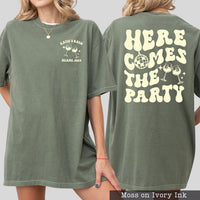 Comfort Colors® Custom Bachelorette Party Shirts - Heres Comes The Bride - Retro Bachelorette Tees - Bridesmaid Gifts - Bridal Party Gifts