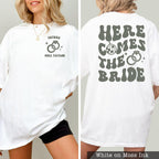 Comfort Colors® Custom Bachelorette Party Shirts - Heres Comes The Bride - Retro Bachelorette Tees - Bridesmaid Gifts - Bridal Party Gifts