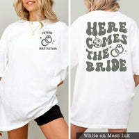 Comfort Colors® Custom Bachelorette Party Shirts - Heres Comes The Bride - Retro Bachelorette Tees - Bridesmaid Gifts - Bridal Party Gifts