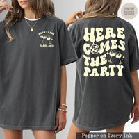 Comfort Colors® Custom Bachelorette Party Shirts - Heres Comes The Bride - Retro Bachelorette Tees - Bridesmaid Gifts - Bridal Party Gifts