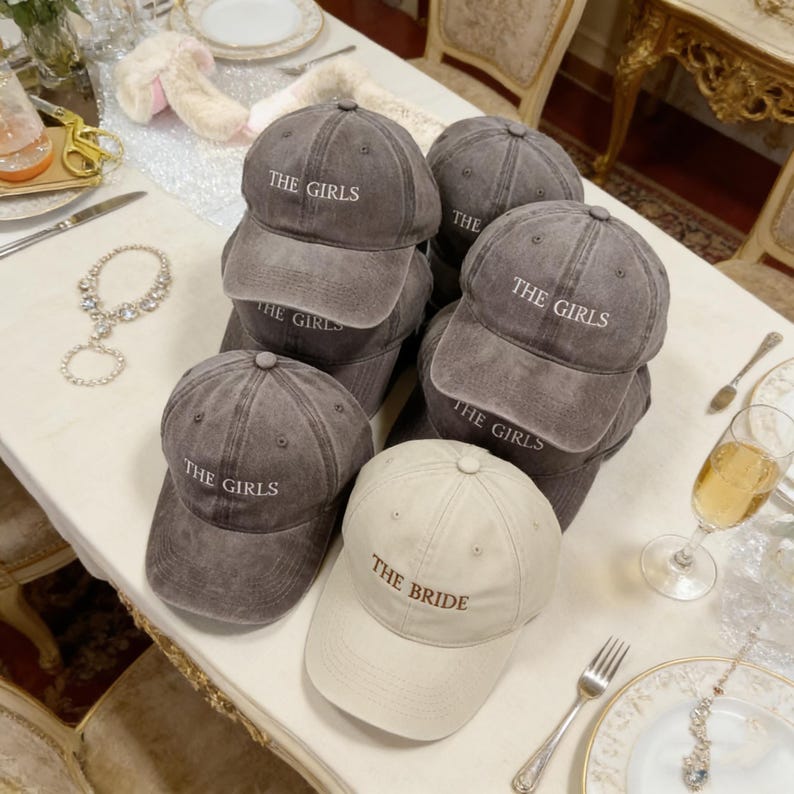 Embroidered Bride Squad Hat, Personalized Bachelorette Party Hats,Bridal Shower Gift,Bridesmaid Matching Wedding Weekend Cap