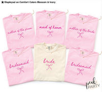 Coquette Bow Bridal Shirt, Bachelorette Outfit for Bride, Wedding Day Tee, Engagement Gift for Bride, Bridal Shower Gift, Bridal Party Shirt