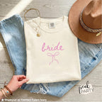 Coquette Bow Bridal Shirt, Bachelorette Outfit for Bride, Wedding Day Tee, Engagement Gift for Bride, Bridal Shower Gift, Bridal Party Shirt